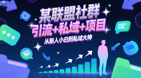 某联盟社群，引流+私域+项目，从新人小白到私域大神-佳佳云创网