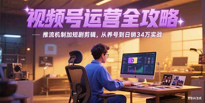 （15217期）2025视频号运营全攻略，推流机制加短剧剪辑，从养号到日销34万实战-佳佳云创网