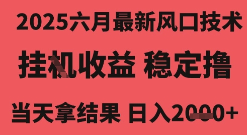 2025六月最新风口技术，无人挂G撸礼物，长期稳定 一个小时收益2k+，小白当天拿结果【揭秘】-佳佳云创网