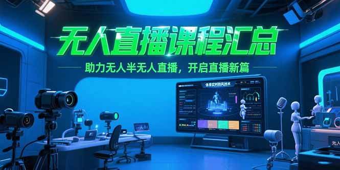 （15218期）无人直播课程汇总，含非实时防风技术，助力无人半无人直播，开启直播新篇-佳佳云创网