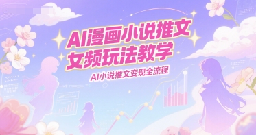 AI漫画小说推文女频玩法教学，AI小说推文变现全流程-佳佳云创网