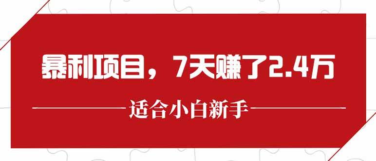 （15228期）最新暴利项目，每单收益轻松在300以上，7天赚了2.4万-佳佳云创网
