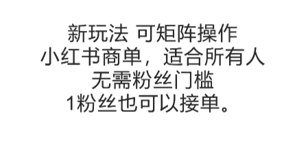 可矩阵操作，小红书商单新玩法，适合所有人，无需粉丝门槛，1粉丝也可以接单-佳佳云创网