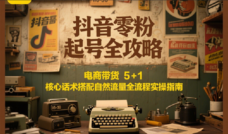 抖音零粉起号全攻略：电商带货 5+1 核心话术搭配自然流量全流程实操指南-佳佳云创网