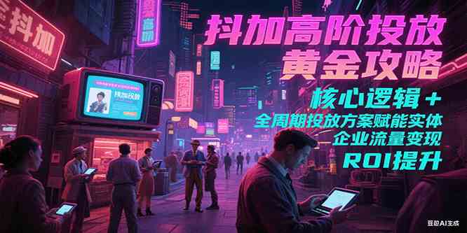 抖加高阶投放黄金攻略：核心逻辑全周期投放方案赋能实体企业流量变现 ROI 提升-佳佳云创网