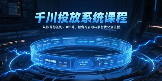 （15263期）千川投放系统课程，从账号标签到ROI计算，包含冷启动与素材优化全流程-佳佳云创网