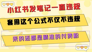 小红书发笔记一直违规，套用这个公式不仅不违规，来的还都是精准的付费粉-佳佳云创网