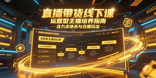 （15281期）直播带货线下课，运营型主播培养指南，含九步绝杀与仓播玩法-佳佳云创网