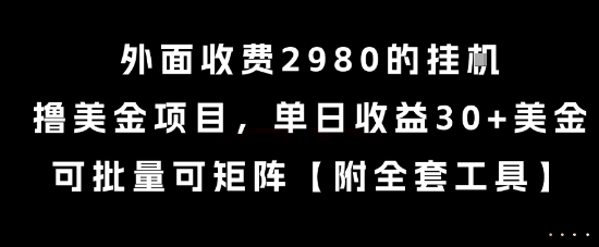外面收费2980的挂G撸美金项目，单日收益30+美金，可批量可矩阵【揭秘】-佳佳云创网