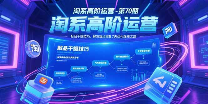 （15307期）淘系高阶运营-第70期，标品干爆技巧，解决难点策略，大佬操盘方法-佳佳云创网