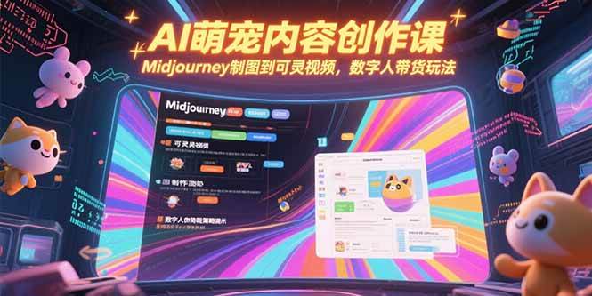 （15311期）AI萌宠内容创作课，Midjourney制图到可灵视频，数字人带货玩法-佳佳云创网