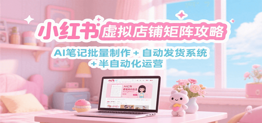 小红书虚拟店铺矩阵攻略：AI笔记批量制作 + 自动发货系统 + 半自动化运营-佳佳云创网