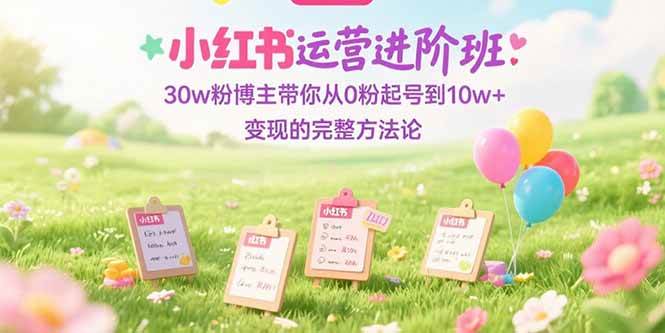 （15318期）小红书运营进阶班：30w粉博主带你从0粉起号到10w+变现的完整方法论-佳佳云创网