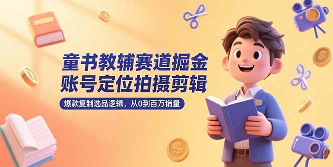 （15326期）童书教辅赛道掘金，账号定位拍摄剪辑，爆款复制选品逻辑，从0到百万销量-佳佳云创网