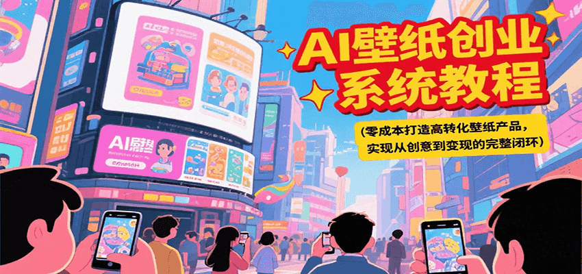 AI壁纸创业系统教程，零成本打造高转化壁纸产品，实现从创意到变现的完整闭环-佳佳云创网