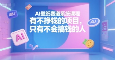 AI壁纸赛道系统课程，有不挣钱的项目，只有不会搞钱的人-佳佳云创网