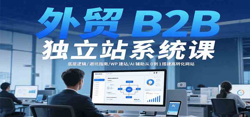 外贸B2B独立站系统课：底层逻辑/避坑指南/WP建站/AI辅助从0到1搭建高转化网站-佳佳云创网