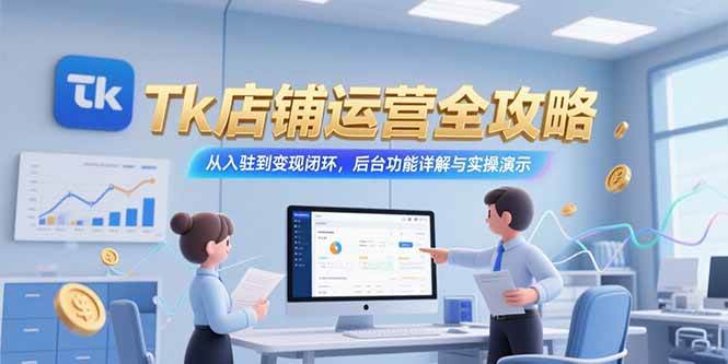 （15345期）Tk店铺运营全攻略，从入驻到变现闭环，后台功能详解与实操演示-佳佳云创网