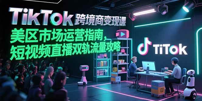 （15344期）TikTok跨境电商变现课，美区市场运营指南，短视频直播双轨流量攻略-佳佳云创网