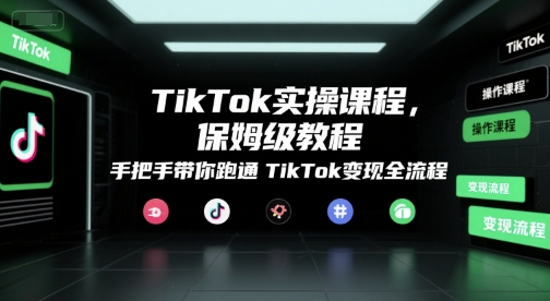 TikTok实操课程，保姆级教程，手把手带你跑通TikTok变现全流程-佳佳云创网