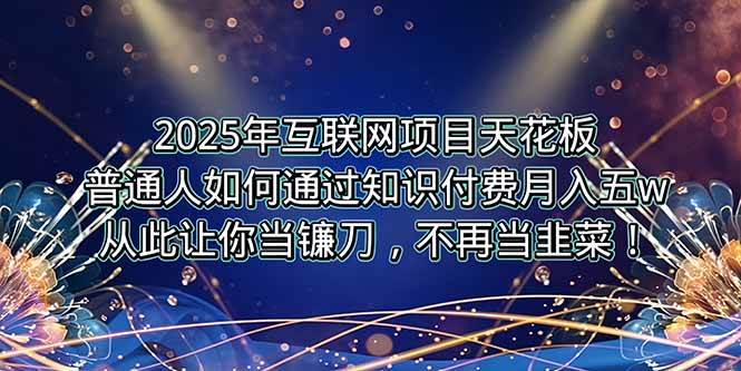 （15354期）2025年互联网项目天花板，普通人如何通过卖项目实现逆风翻盘，月入5W＋！-佳佳云创网
