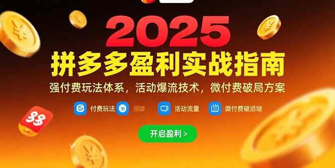 （15357期）拼多多盈利实战指南，强付费玩法，活动爆流技术，微付费破局方案(更新7月)-佳佳云创网