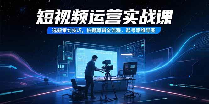 （15375期）短视频运营实战课，选题策划技巧，拍摄剪辑全流程，起号思维导图-佳佳云创网