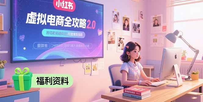 （15387期）虚拟电商全攻略2.0，开店选品实操流程，账号定位、货源发布、笔记发布技巧-佳佳云创网