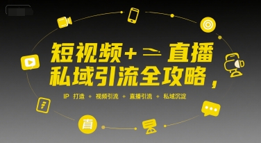 短视频+直播私域引流全攻略，IP打造 +视频引流 +直播引流 +私域沉淀-佳佳云创网