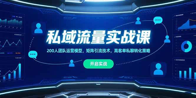 （15403期）私域流量实战课，200人团队运营模型，矩阵引流技术，高客单私聊转化策略-佳佳云创网