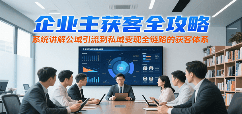 企业主获客全攻略，系统讲解公域引流到私域变现全链路的获客体系-佳佳云创网