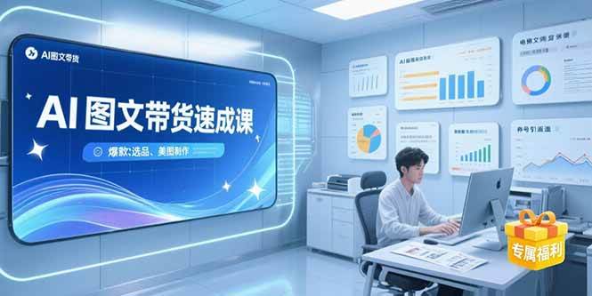 （15416期）AI图文带货速成课，养号引流秘籍，爆款选品策略，美图制作全流程-佳佳云创网