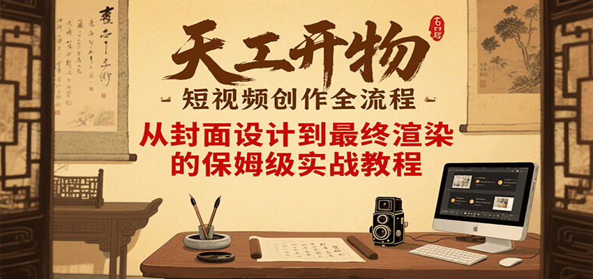 天工开物短视频创作全流程，从封面设计到最终渲染的保姆级实战教程-佳佳云创网