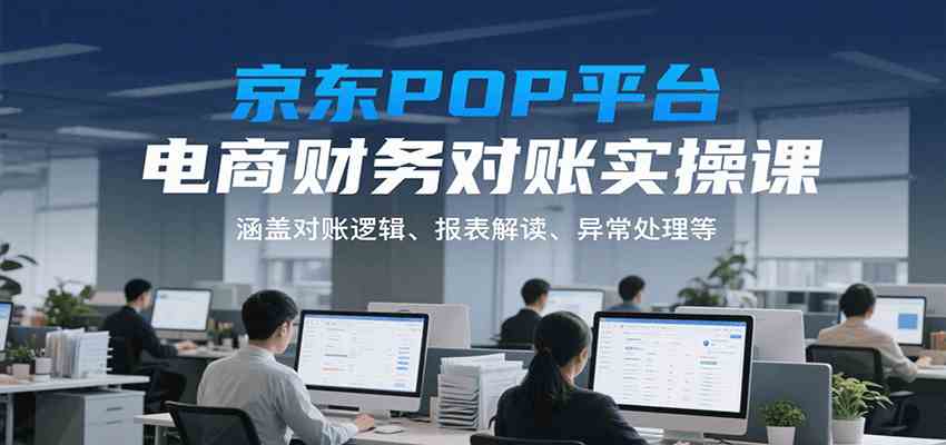 京东POP平台电商财务对账实操课，涵盖对账逻辑、报表解读、异常处理等-佳佳云创网