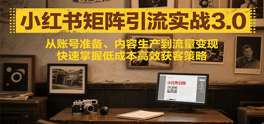 小红书矩阵引流3.0，从账号准备、内容生产到流量变现，快速掌握低成本高效获客策略-佳佳云创网