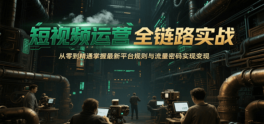 短视频运营全链路实战，从零到精通掌握最新平台规则与流量密码实现变现-佳佳云创网