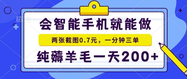 2025年零撸手机项目，二十秒一单，纯薅羊毛，一天200+做就有【揭秘】-佳佳云创网