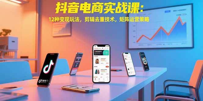 （15478期）抖音电商实战课：12种变现玩法，剪辑去重技术，矩阵运营策略-佳佳云创网