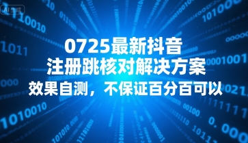 0725最新抖音注册跳核对解决方案，效果自测，不保证百分百可以-佳佳云创网