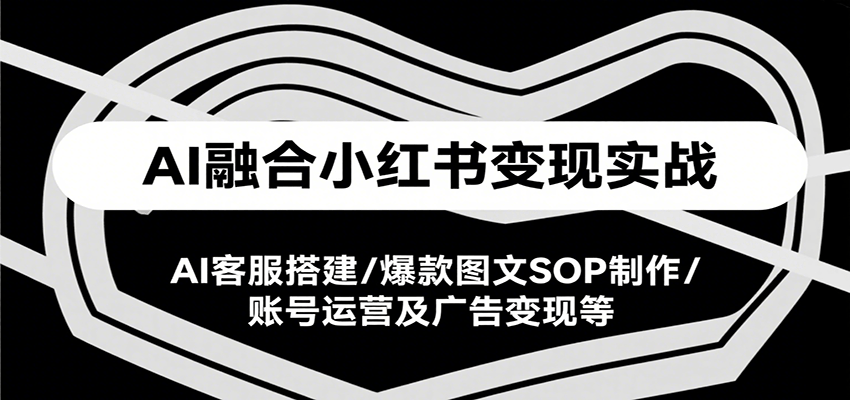 AI融合小红书变现实战课，AI客服搭建/爆款图文SOP制作/账号运营及广告变现等-佳佳云创网