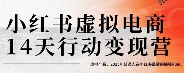 小红书虚拟电商14天变现训练营，虚拟产品，2025年普通人在小红书最后的搞钱机会-佳佳云创网