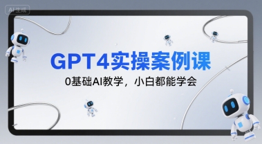 GPT4实操案例课，0基础AI教学，小白都能学会-佳佳云创网