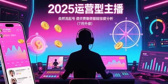 （15508期）2025运营型主播：自然流起号，微付费投放技巧，罗盘数据深度解析(7月更新)-佳佳云创网