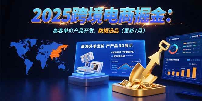 （15512期）2025跨境电商掘金：蓝海市场定位，高客单价产品开发，数据选品(更新7月)-佳佳云创网