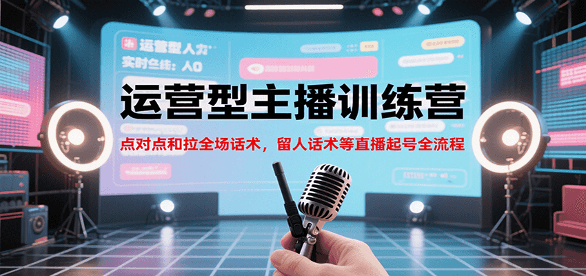 运营型主播训练营，点对点和拉全场话术，留人话术等直播起号全流程（更新7月）-佳佳云创网