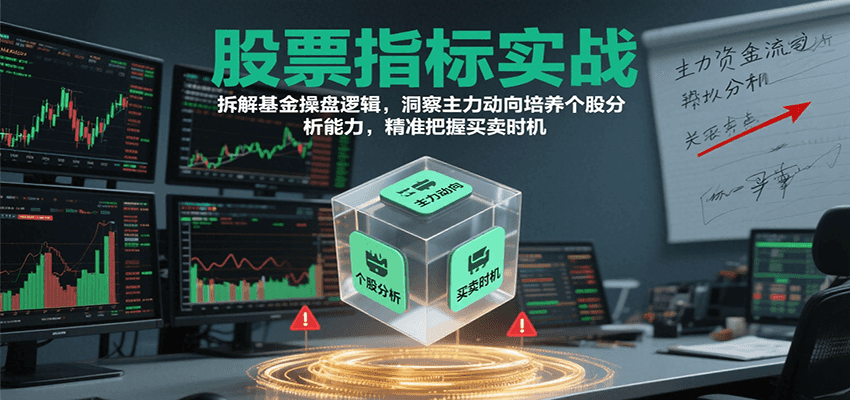 股票指标实战，拆解基金操盘逻辑，洞察主力动向培养个股分析能力，精准把握买卖时机-佳佳云创网