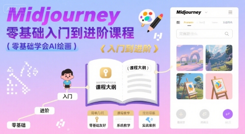 midjourney零基础入门到进阶课程，零基础学会AI绘画-佳佳云创网
