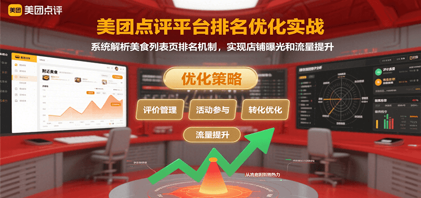 美团点评平台排名优化实战，系统解析美食列表页排名机制，实现店铺曝光和流量提升-佳佳云创网