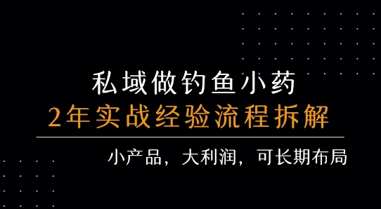 私域做钓鱼小药 每单利润3张+ 详细流程拆解-佳佳云创网