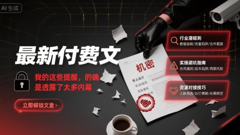 最新付费文：我的这些提醒，的确是透露了太多内幕-佳佳云创网